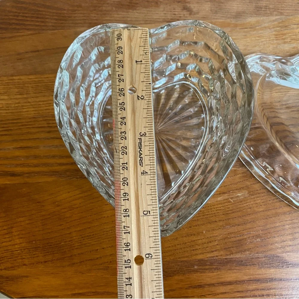 Homco Crystal Fostoria Heart Shaped jewelry keepsake Box candy dish Valentine’s